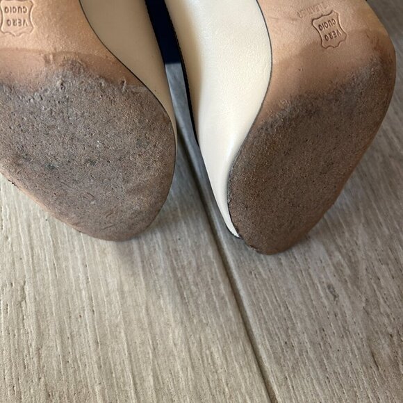 Brooks Brothers Ivory Leather Open Toe High Heel - Picture 6 of 8